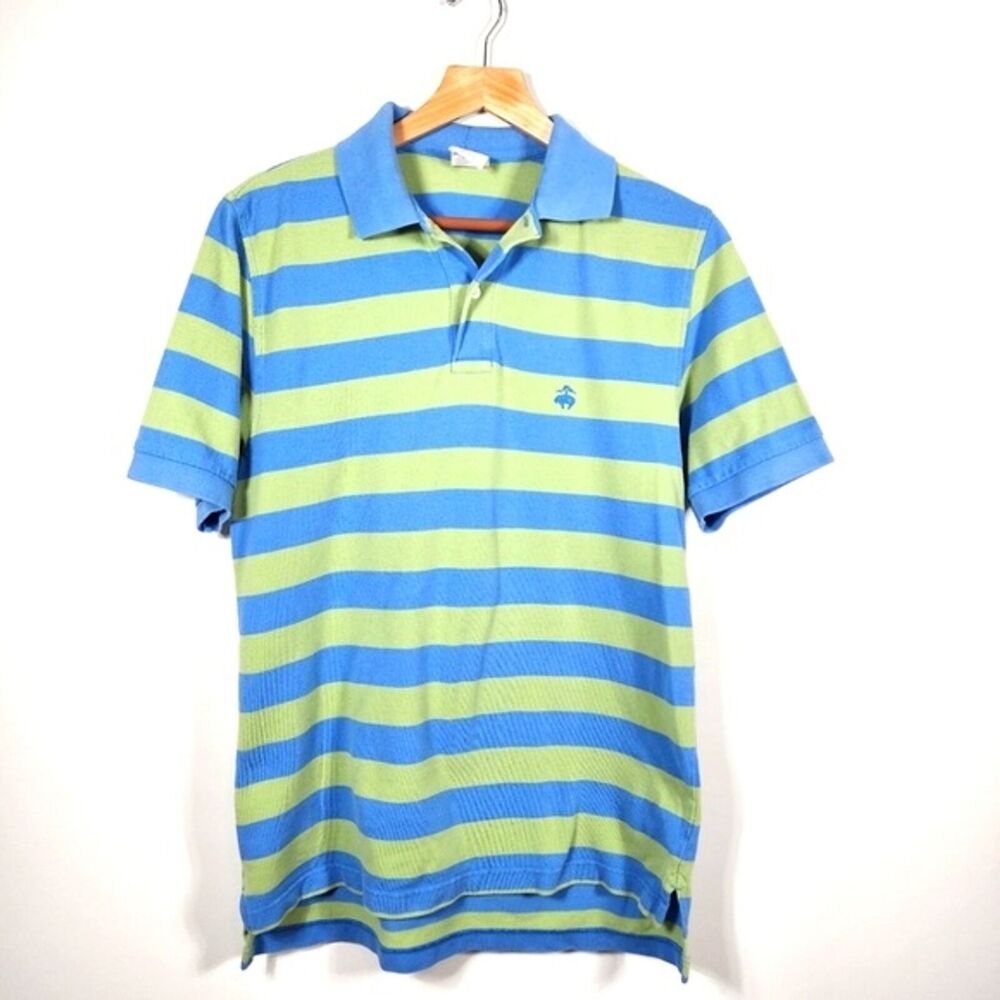 Brooks Brothers Green Blue Collared Polo Shirt Size Small